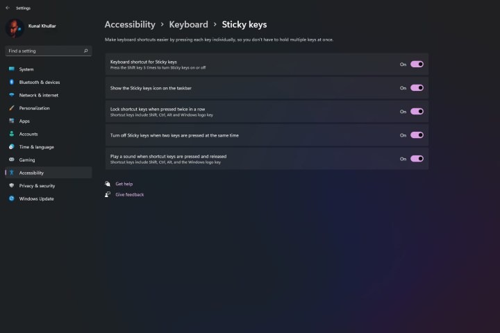 Cách tắt Sticky Keys trên Windows 11