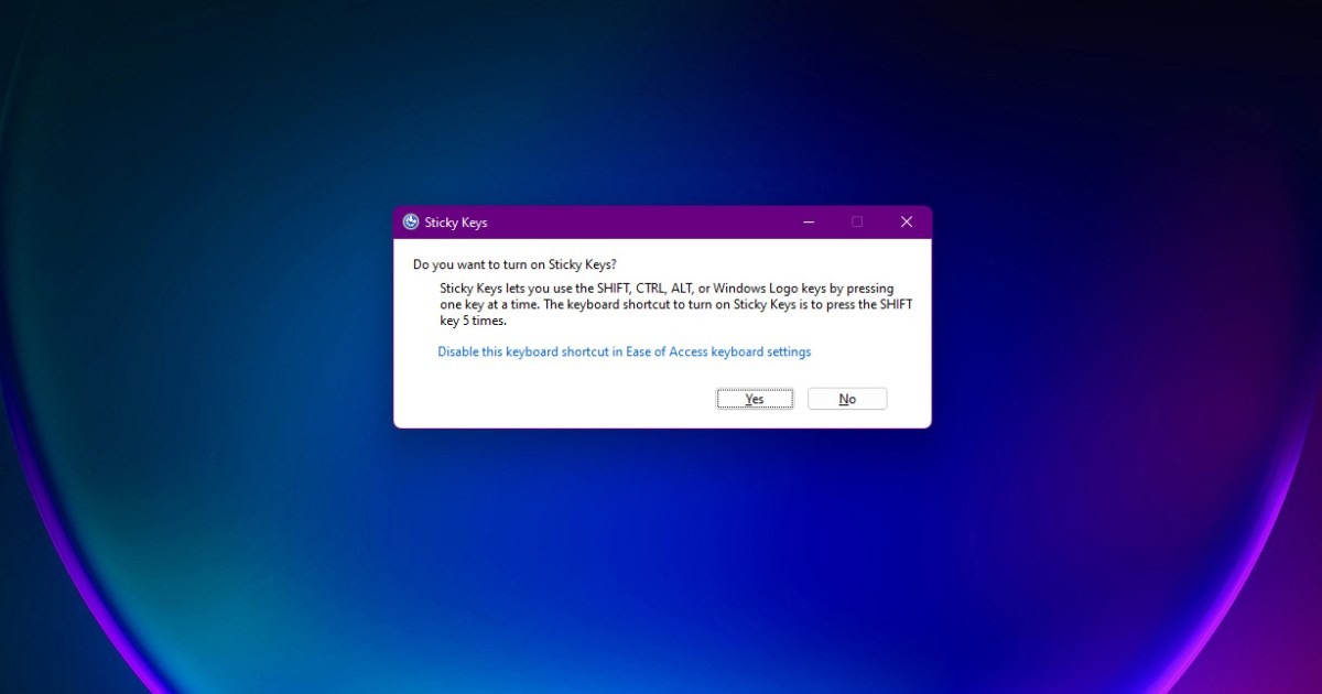Cách tắt Sticky Keys trên Windows 11