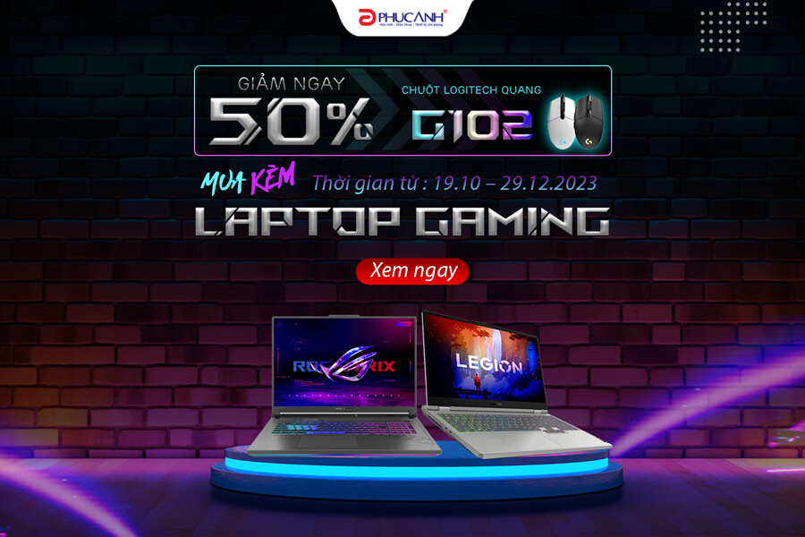 Giảm giá 50% chuột LOGITECH G102 LIGHTSYNC RGB khi mua kèm laptop gaming