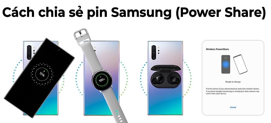  chia sẻ pin Samsung (Power Share) để sạc các thiết bị khác