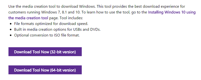 Các bước cài đặt Windows 10 cho PC bằng công cụ Microsoft Media Creation Tool