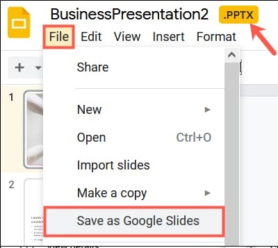 Mở file PowerPoint sang Google Slide bằng cách tải lên Google Drive