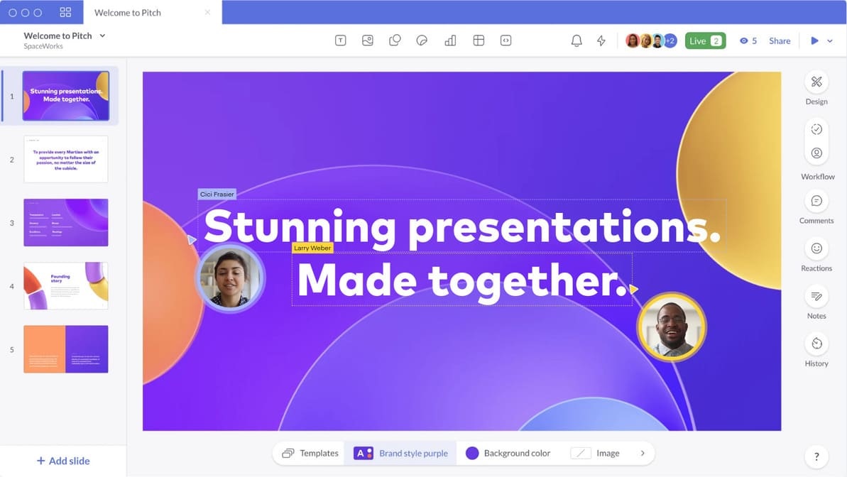 Hướng dẫn cách làm slide PowerPoint online cùng lúc với bạn bè bằng Pitch