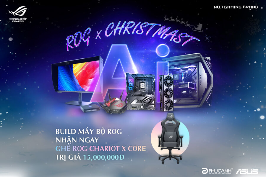 ROG x Christmas | Nhận ngay quà tặng giá trị khi Build trọn bộ máy ROG Series