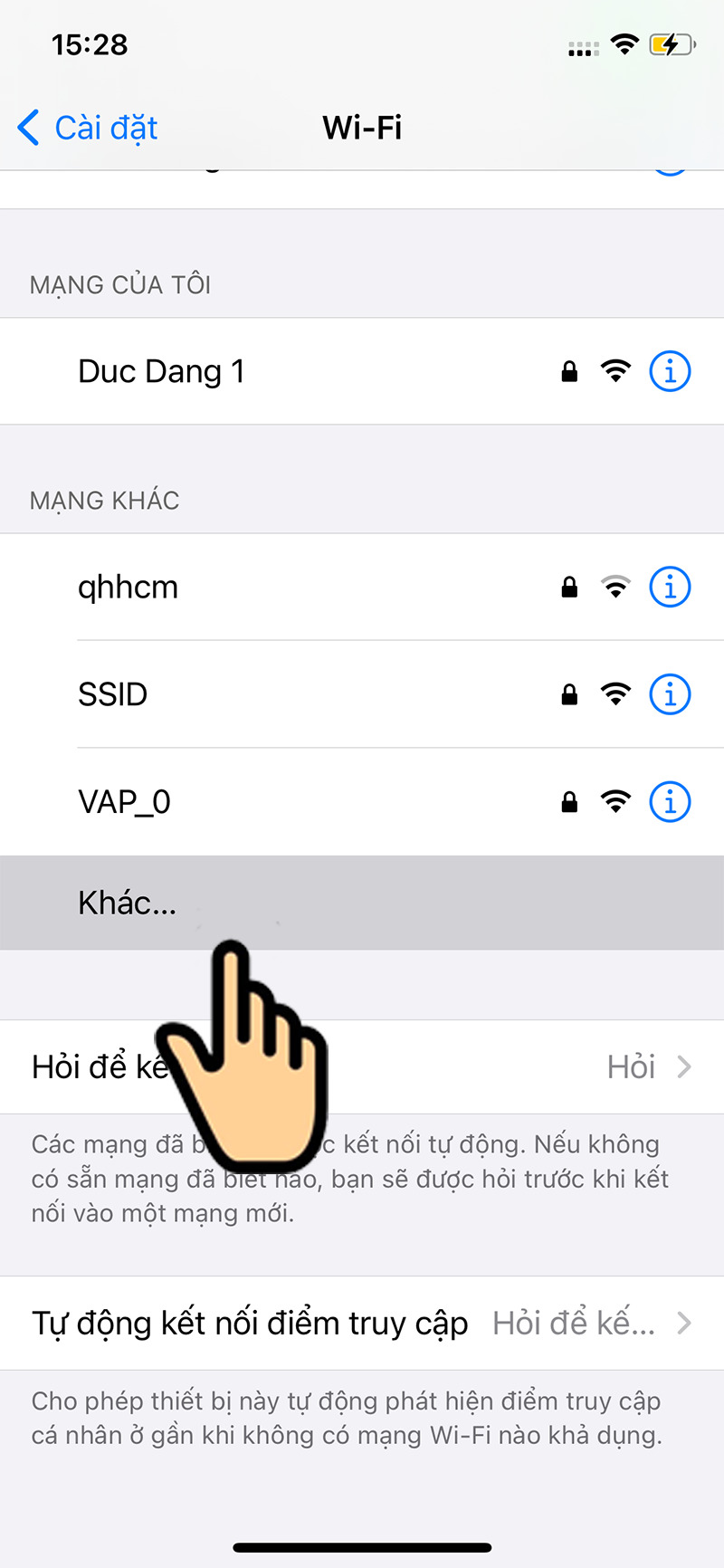 Cách kết nối với mạng Wi-Fi ẩn trên điện thoại