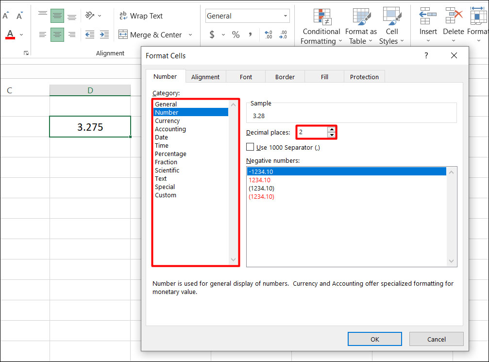 Sử dụng định dạng số để làm tròn trong Excel