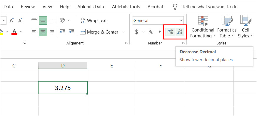 Sử dụng định dạng số để làm tròn trong Excel