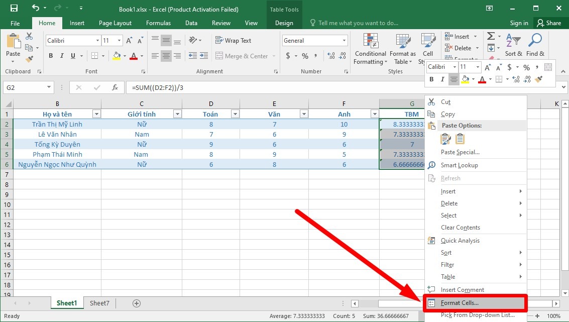 Khoá ô công thức đã chọn trong Excel 5