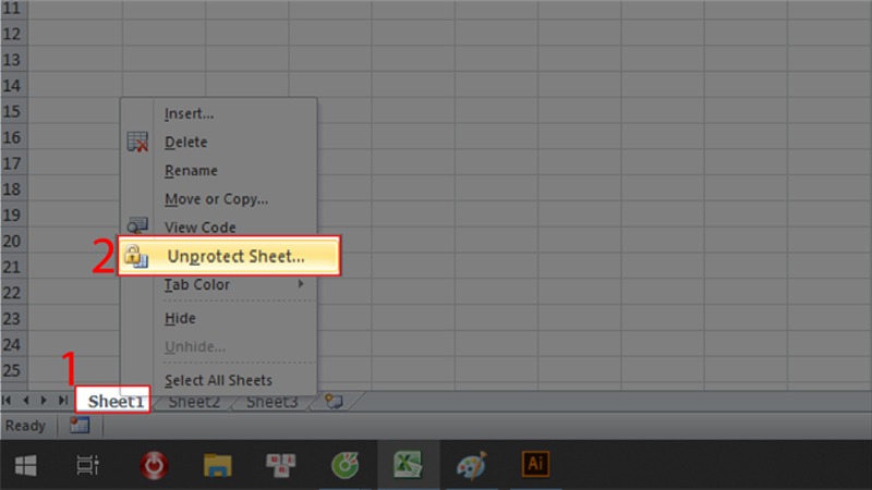 Mở khóa bảng tính trong Excel 1
