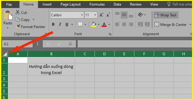 Ngắt dòng văn bản trong Excel bằng Wrap Text