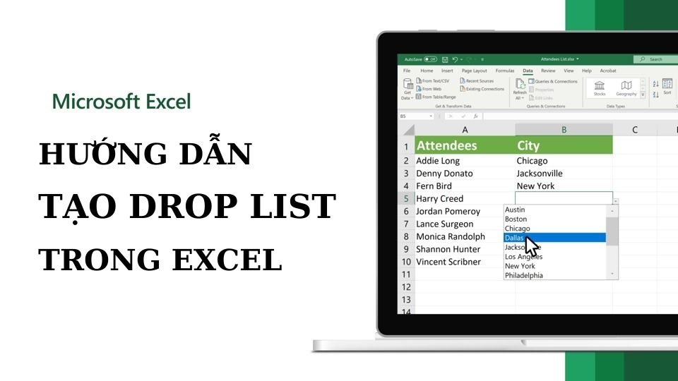 Khi nào sử dụng Drop List trong Excel?