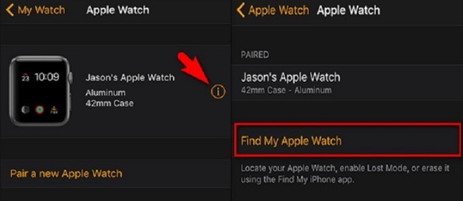 Tìm Apple Watch bằng iPhone