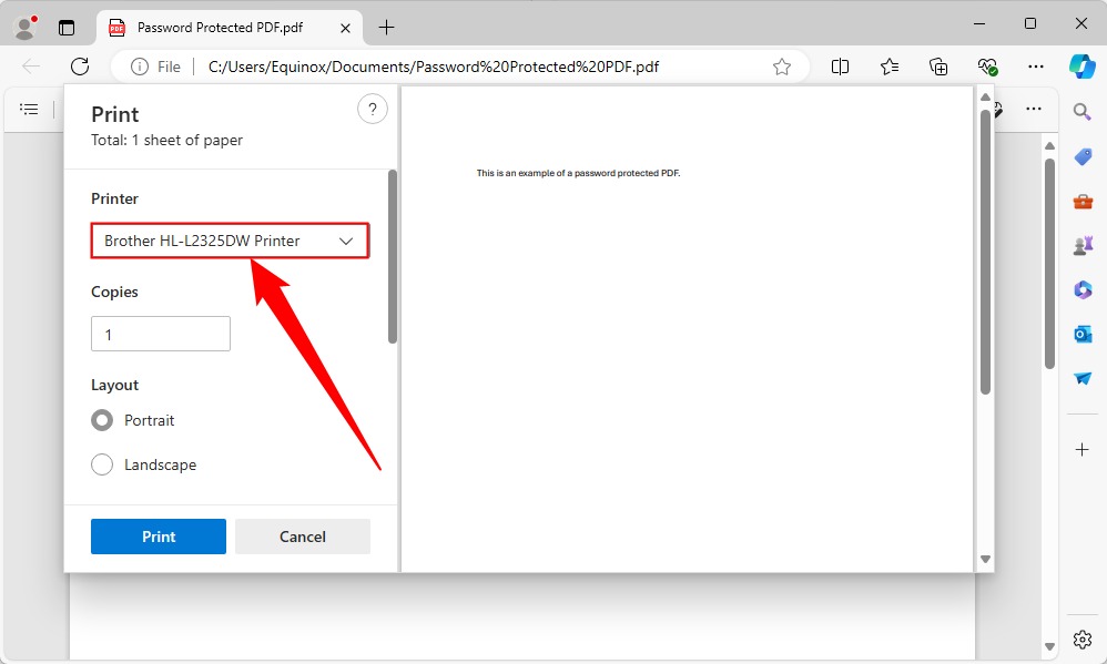 Sử dụng Save as PDF hoặc Print to PDF để gỡ mật khẩu