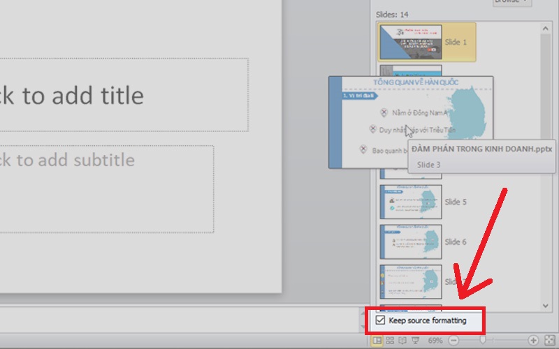 Cách ghép hai file Powerpoint thành một file hoàn chỉnh bằng công cụ Reuse Slides