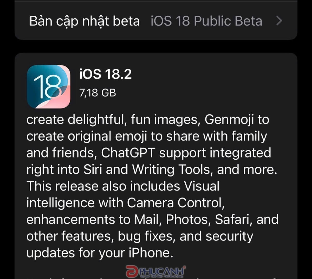 Đánh giá iOS 18.2 RC