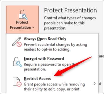 Ngăn không cho người khác chỉnh sửa file PowerPoint với tính năng Restrict Access