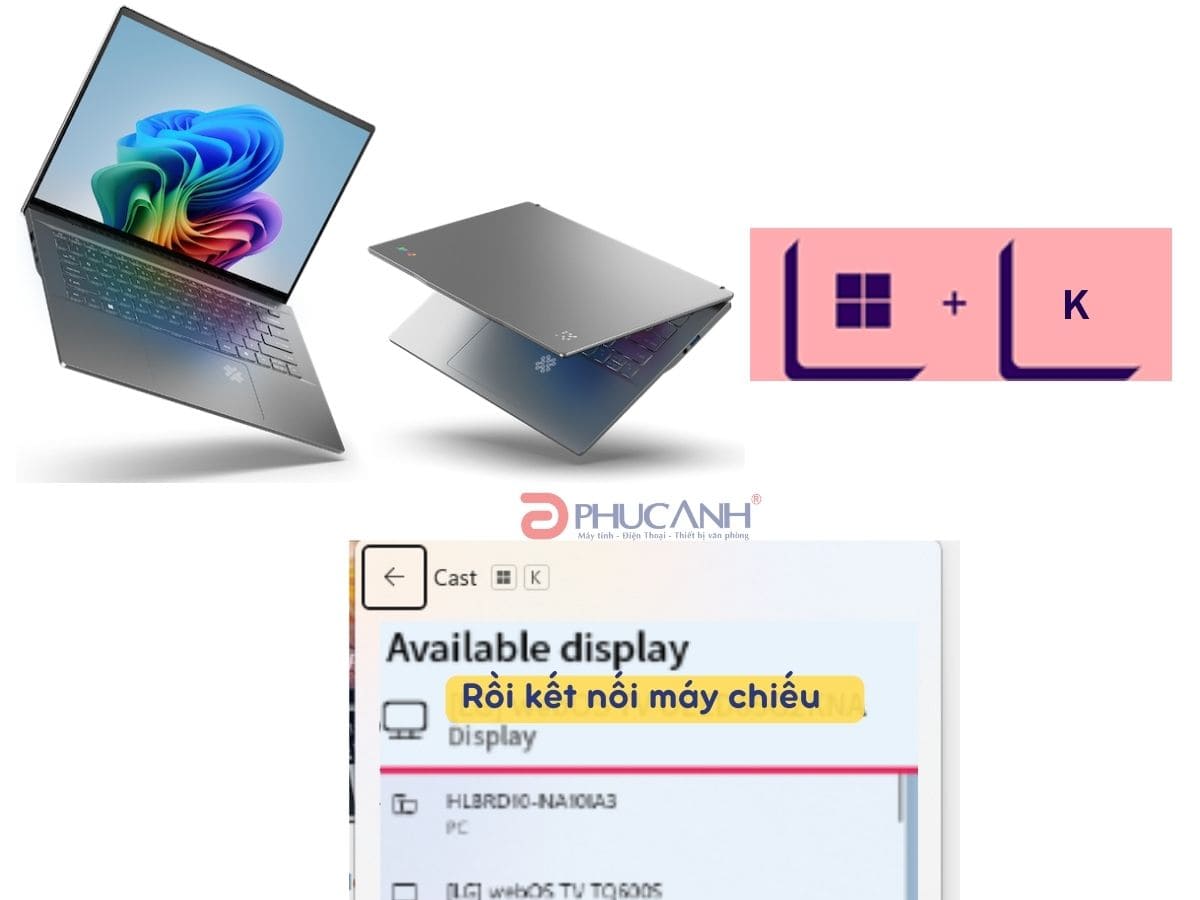 Hướng dẫn trình chiếu không dây máy chiếu với laptop