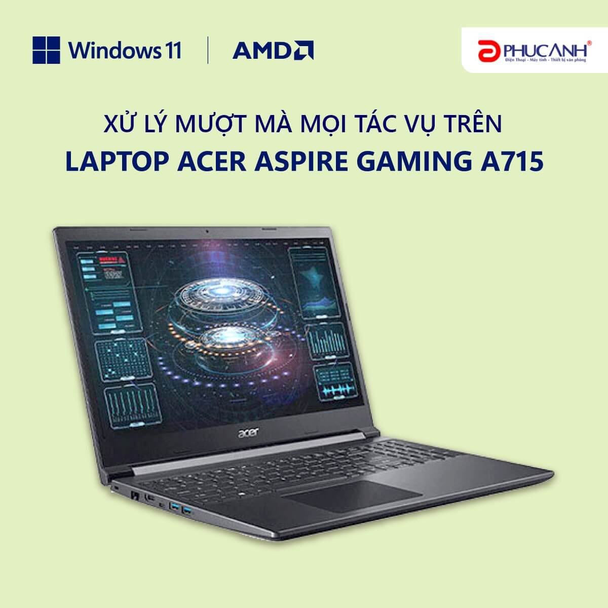 Laptop văn phòng, học tập Acer Aspire Gaming A715