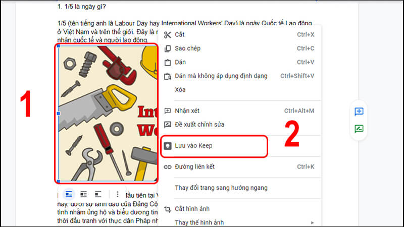 tải hình trong file Google Docs