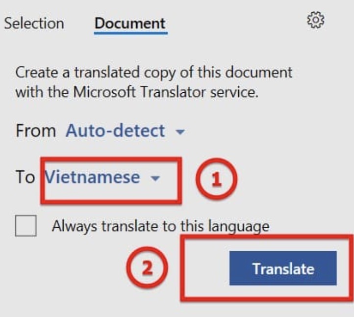 Dịch văn bản (Translate) bằng Microsoft Translation