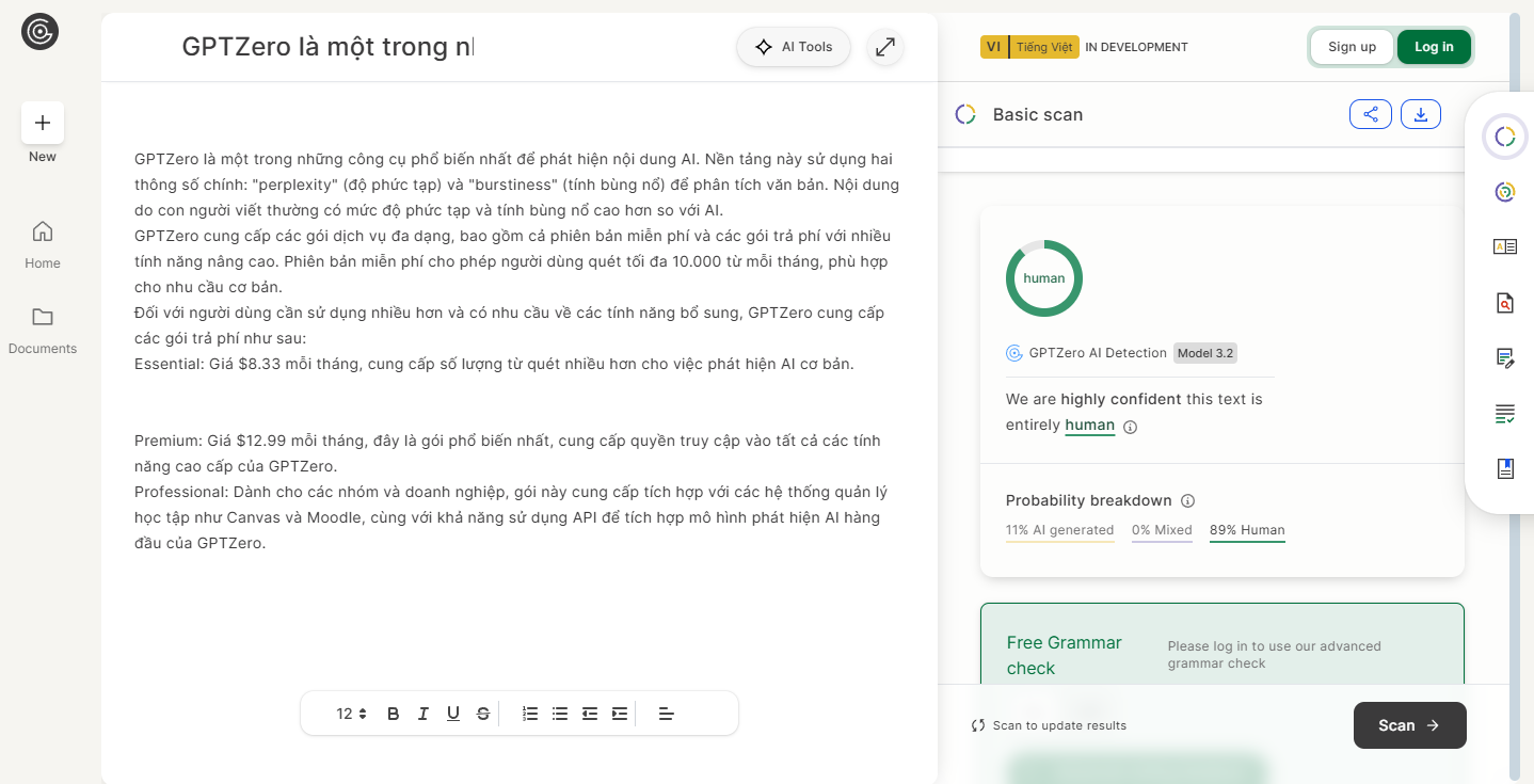công cụ kiểm tra văn bản AI tạo ra