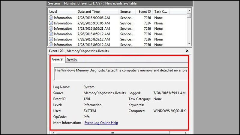 kiểm tra ram máy tính windows