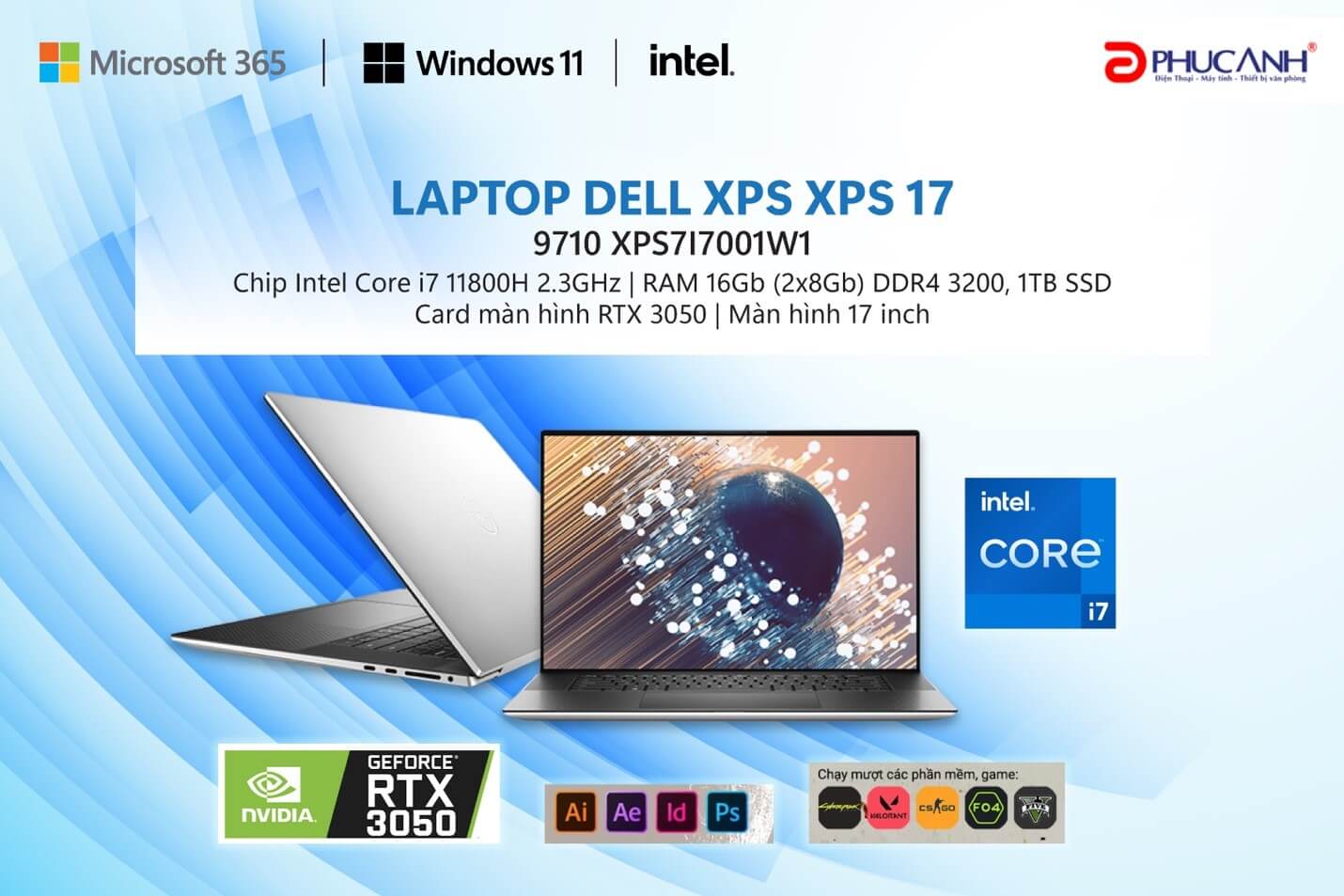 Laptop DELL XPS 17 9710 XPS7I7001W1