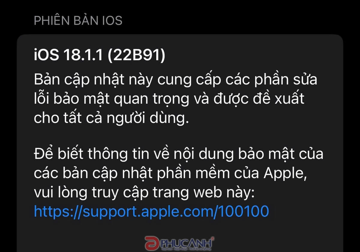 Đánh giá iOS 18.1.1