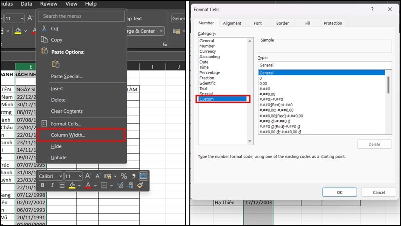 tạo bảng chấm công trên Excel