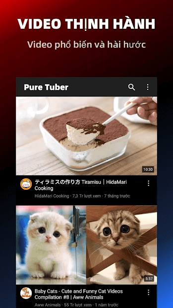 Pure Tuber thay thế youtube vanced
