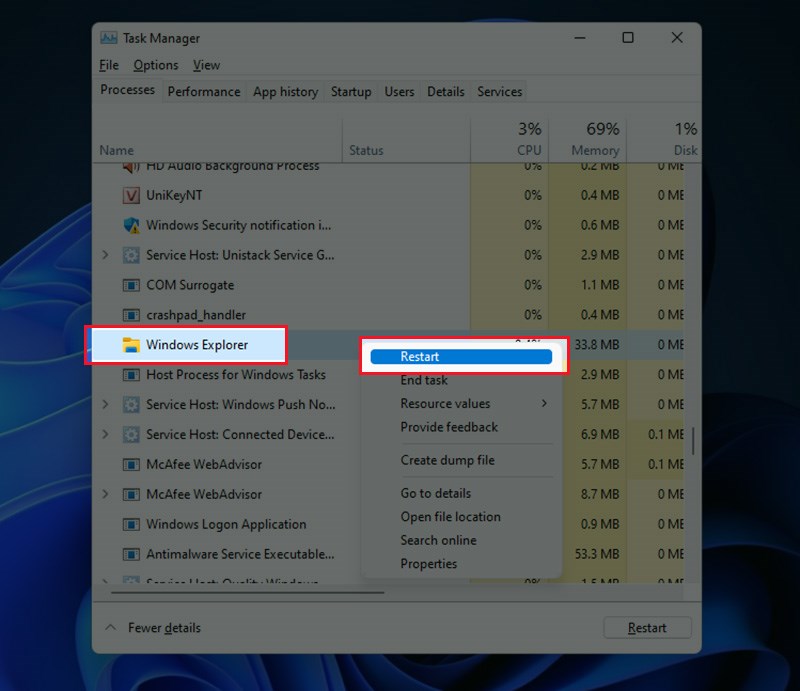 thay đổi kích thước thanh Taskbar Windows 11