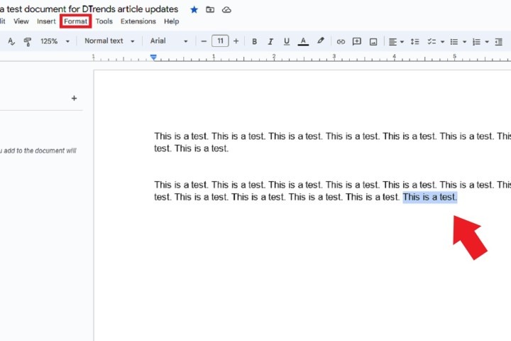 Chỉ số dưới trong Google Doc trên web 