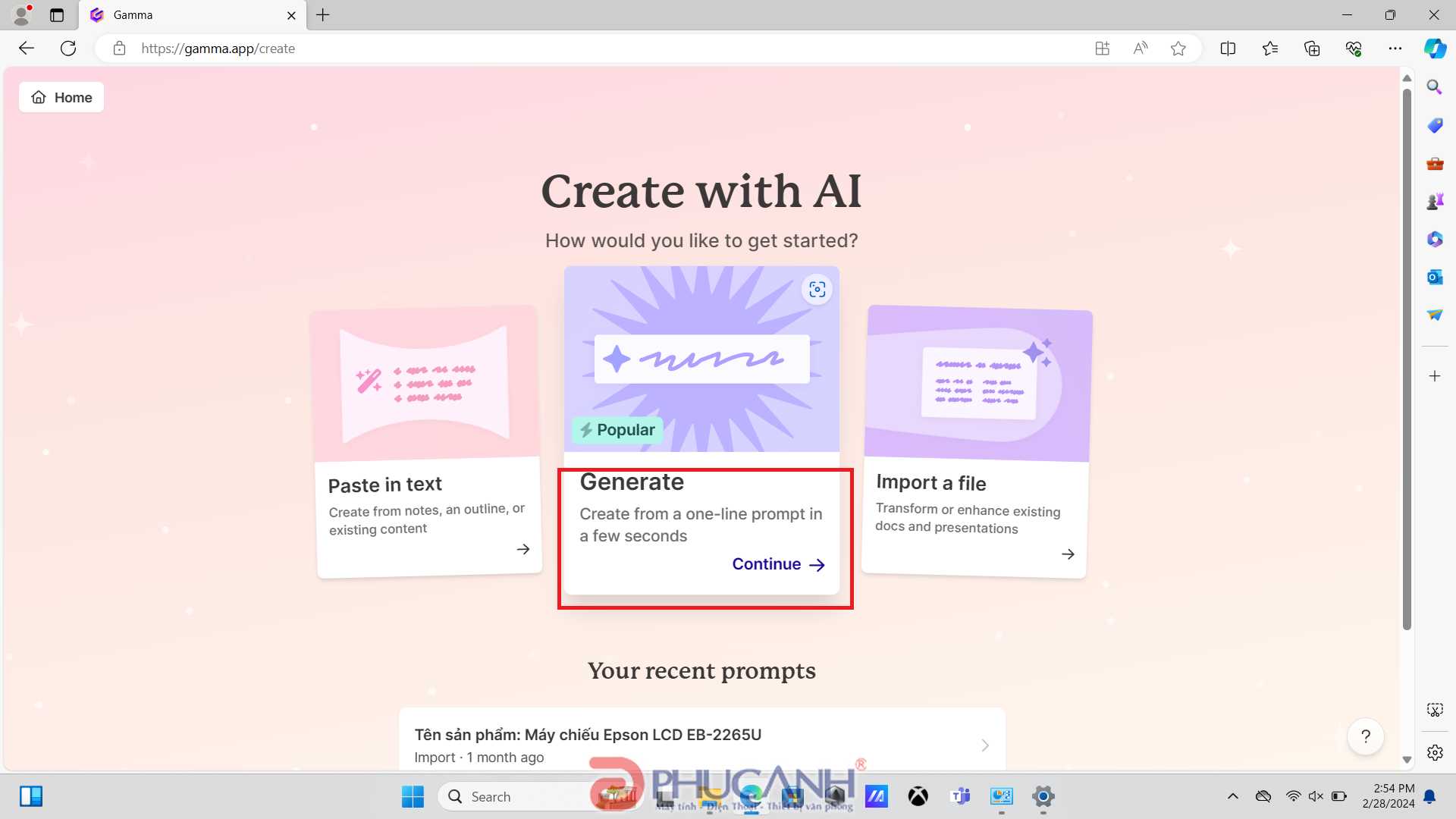 Tạo slide PowerPoint bằng AI