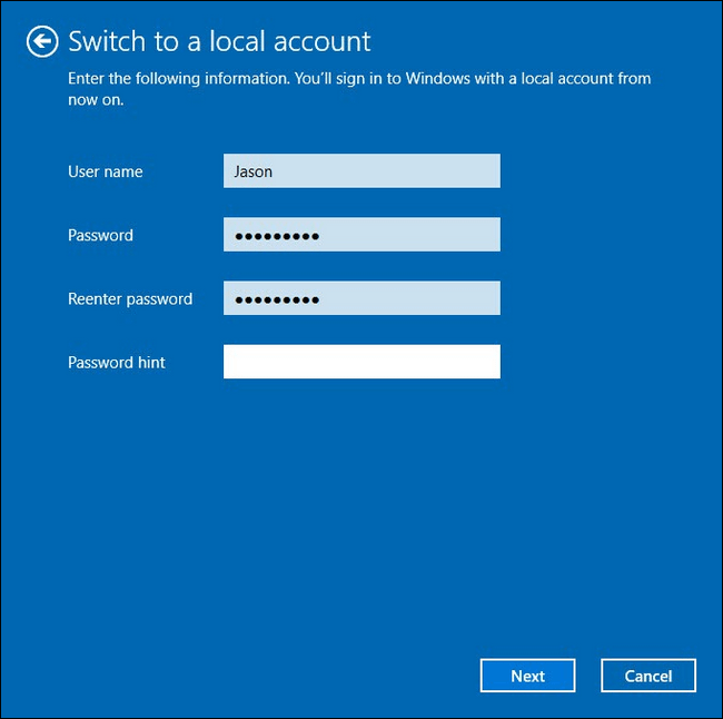 Hướng dẫn chuyển tài khoản Microsoft sang tài khoản Local trên Windows 10, 11