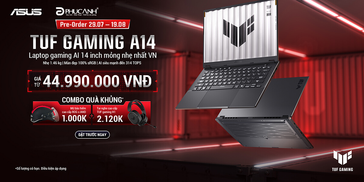 Pre-order ASUS TUF Gaming A14 - Nhận ngay quà khủng